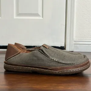 Clarks Men's Trapell Form Loafer Olive Canvas Men's 10.5 in Olive Preppy Casual