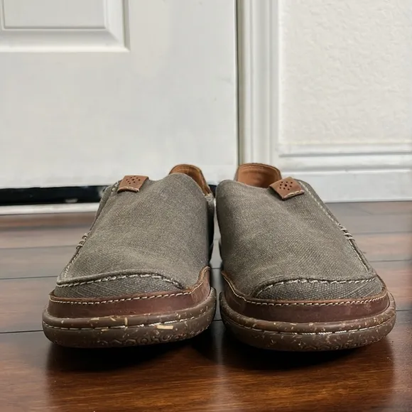 Clarks Men's Trapell Form Loafer Olive Canvas Men's 10.5 in Olive Preppy Casual