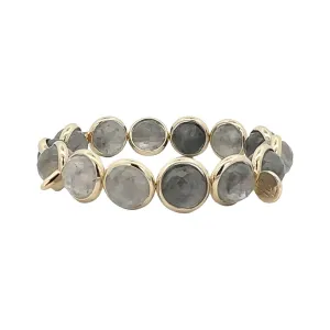 Cloudy Quartz Gemstone Bead Bracelet 10 mm