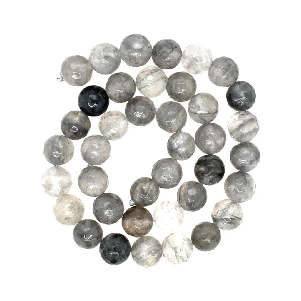 Cloudy Quartz Gemstone Bead Bracelet 10 mm