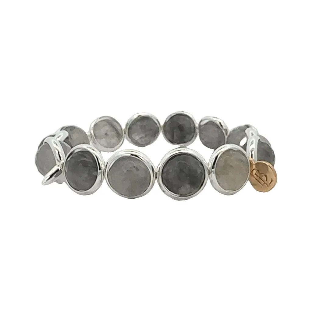 Cloudy Quartz Gemstone Bead Bracelet 10 mm