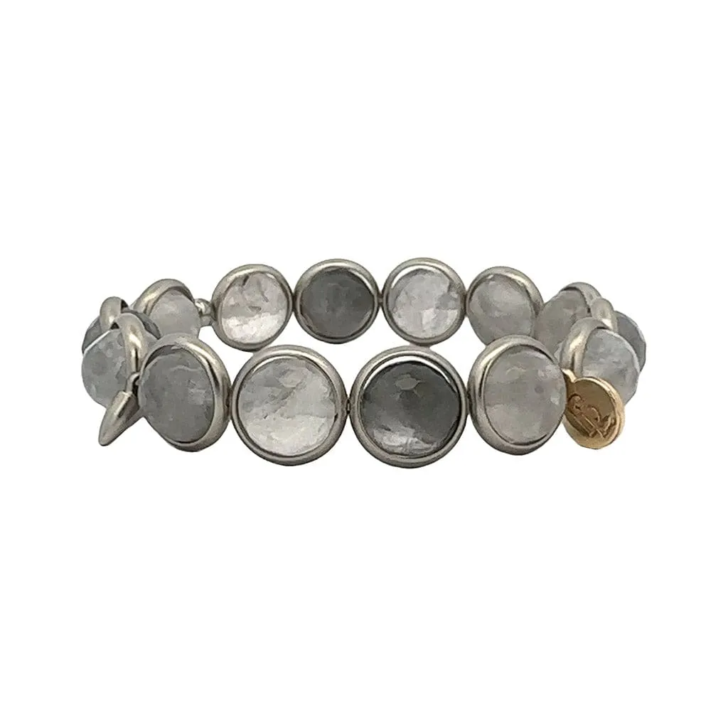 Cloudy Quartz Gemstone Bead Bracelet 10 mm