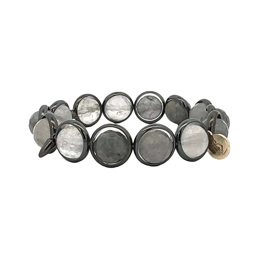 Cloudy Quartz Gemstone Bead Bracelet 10 mm