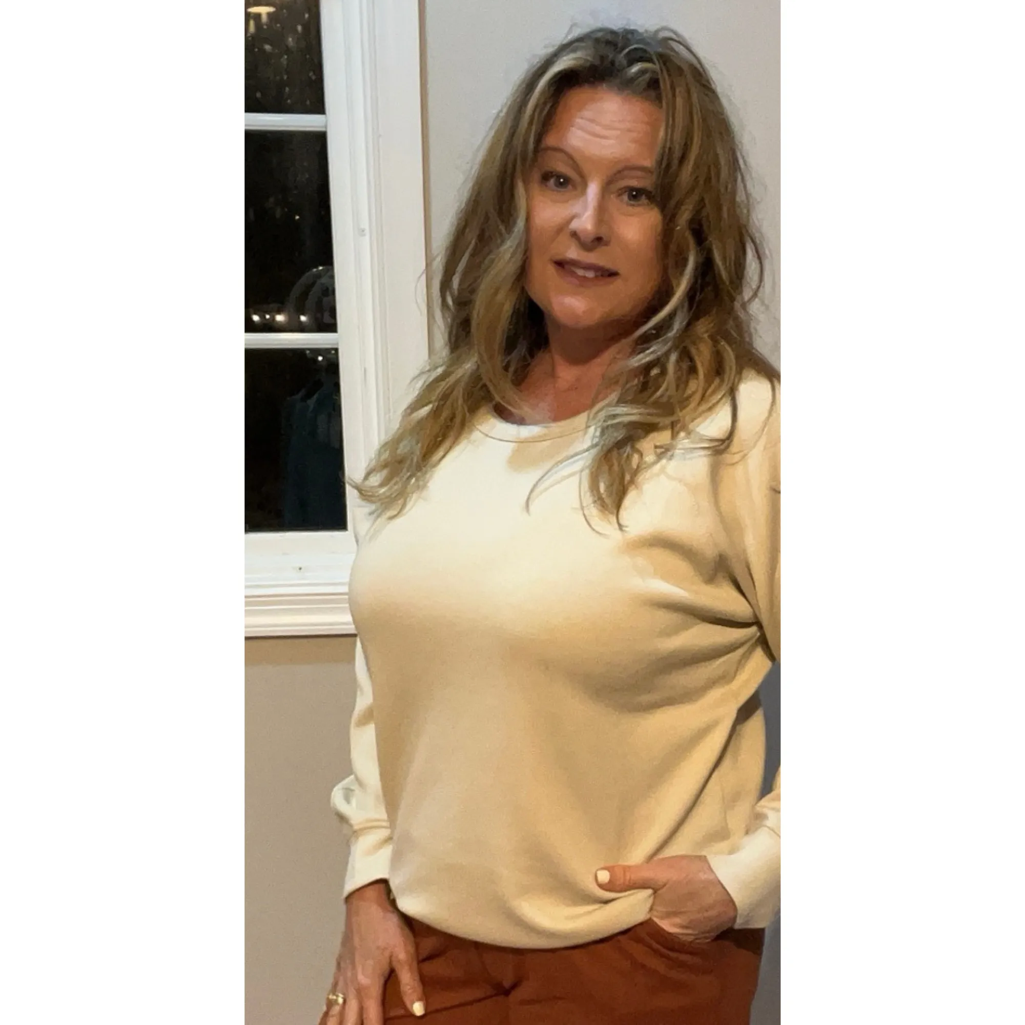 Coastal Cozy Scuba Pullover Crew Sand
