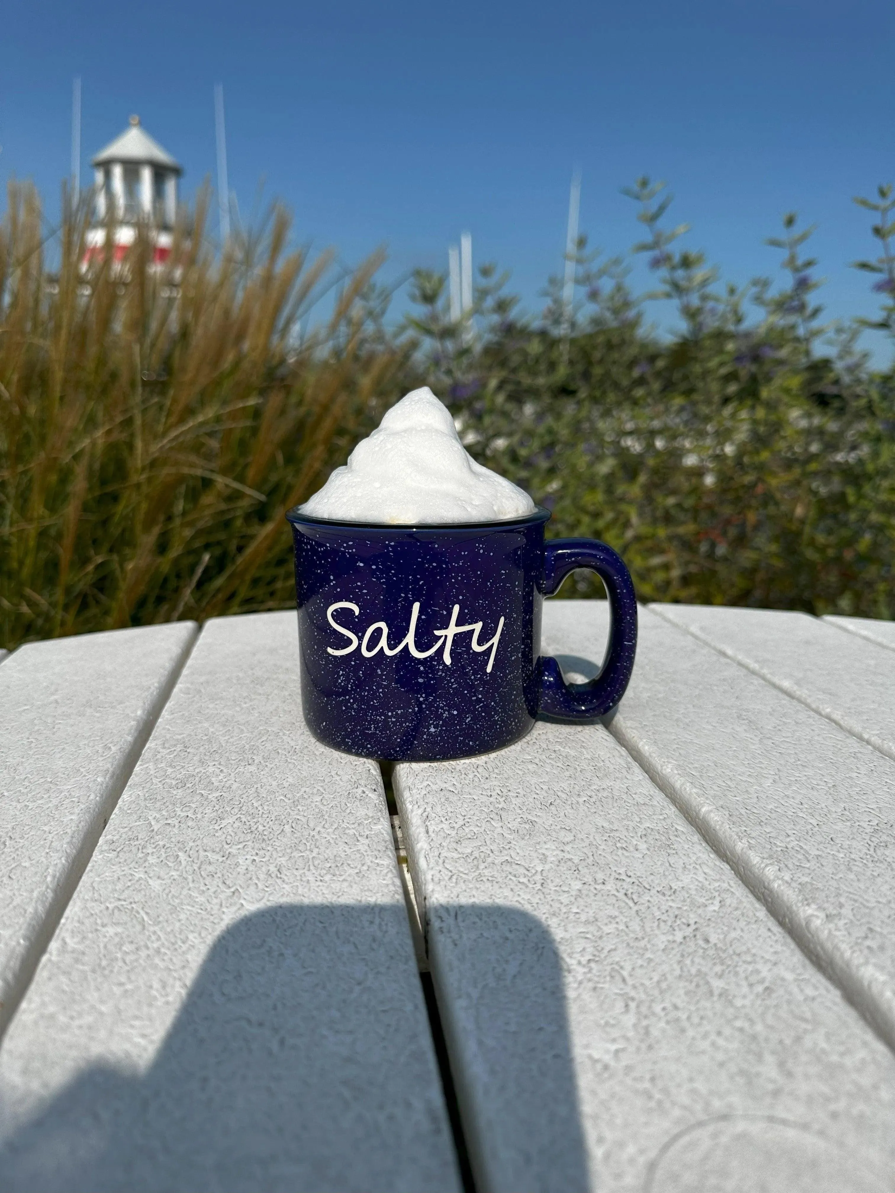 Cobalt Blue Campfire Mug with "Salty" Design – 15 oz Ceramic Mug