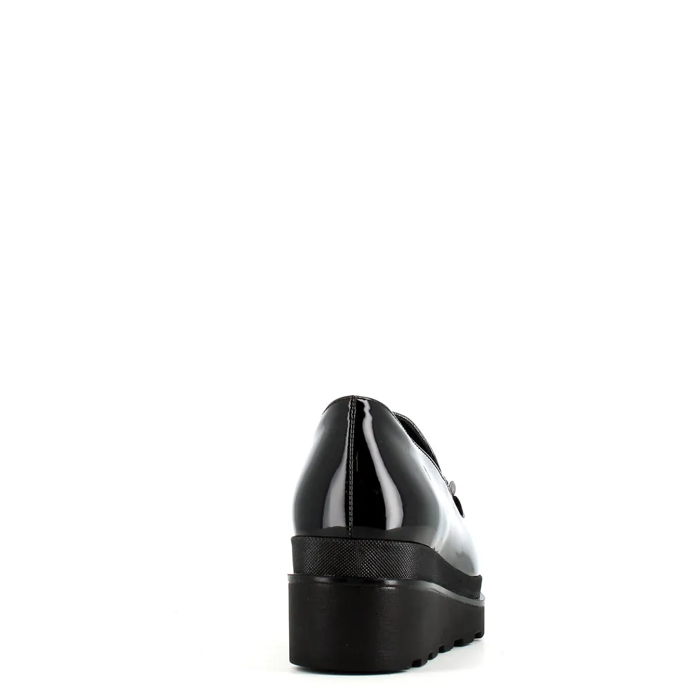 Comart Wedge Loafer with Trim Patent Black