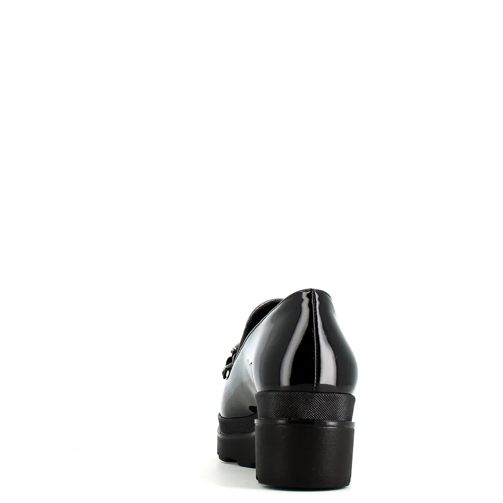 Comart Wedge Loafer with Trim Patent Black