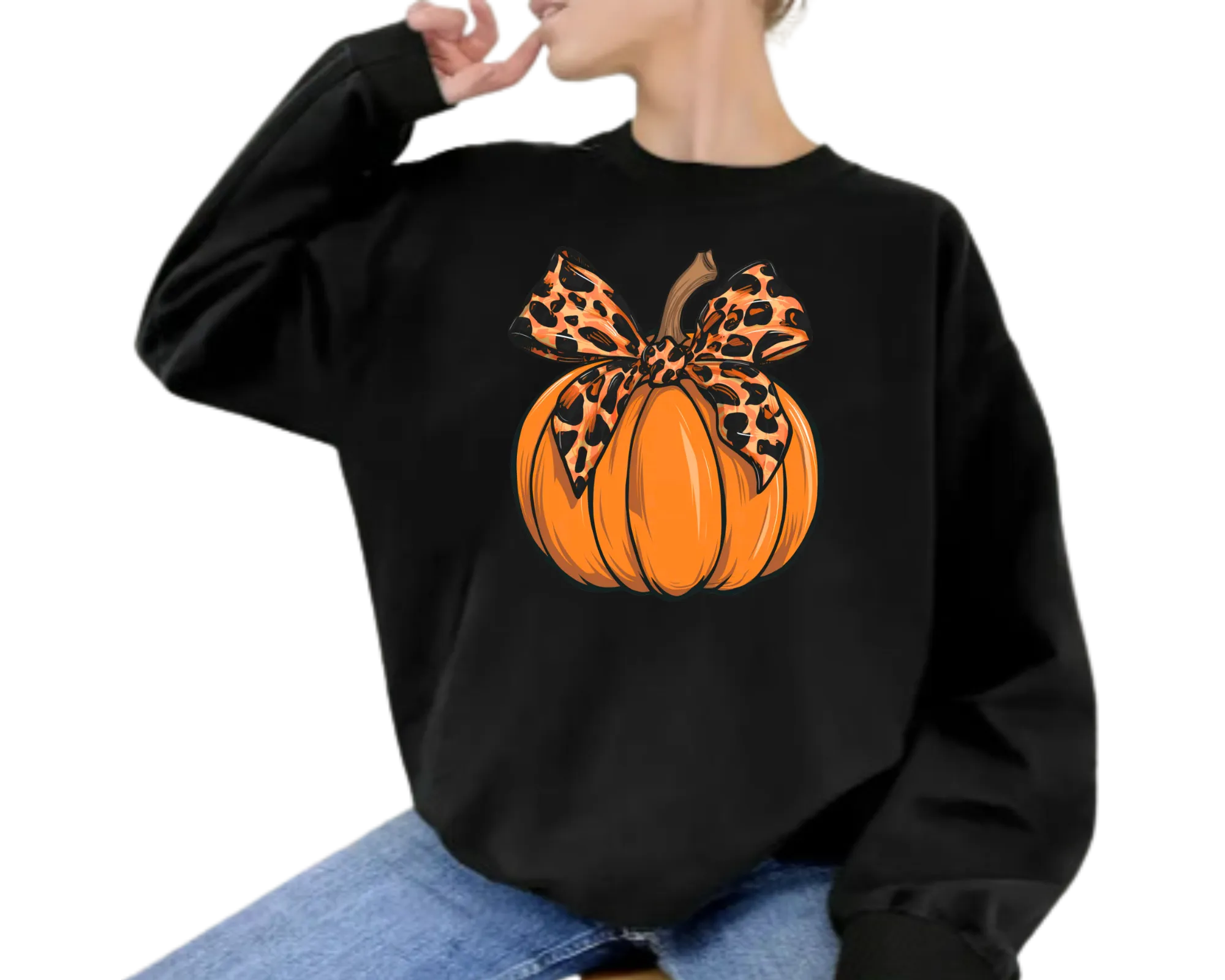 Cozy Leopard Pumpkin Patch Fall Sweatshirt – Pumpkin, and Autumn Vibes, toddler, baby