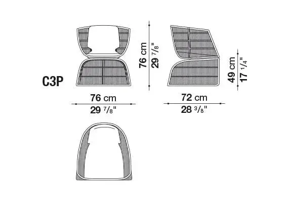 Crinoline Small Outdoor Armchair