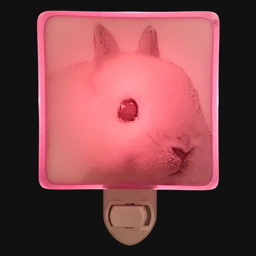 Cute White Bunny Face Night Light