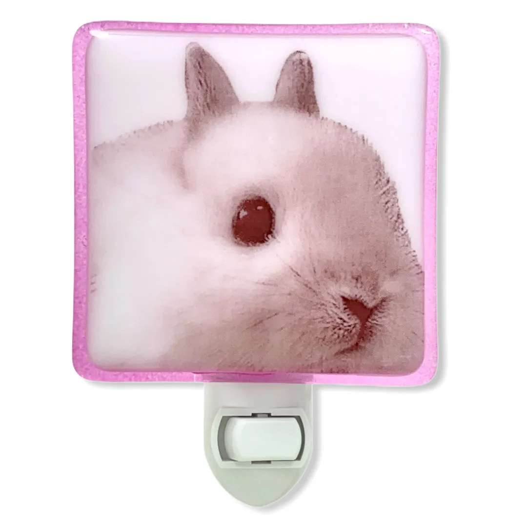 Cute White Bunny Face Night Light