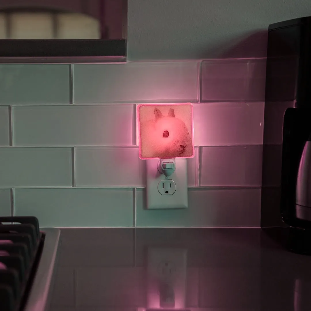 Cute White Bunny Face Night Light