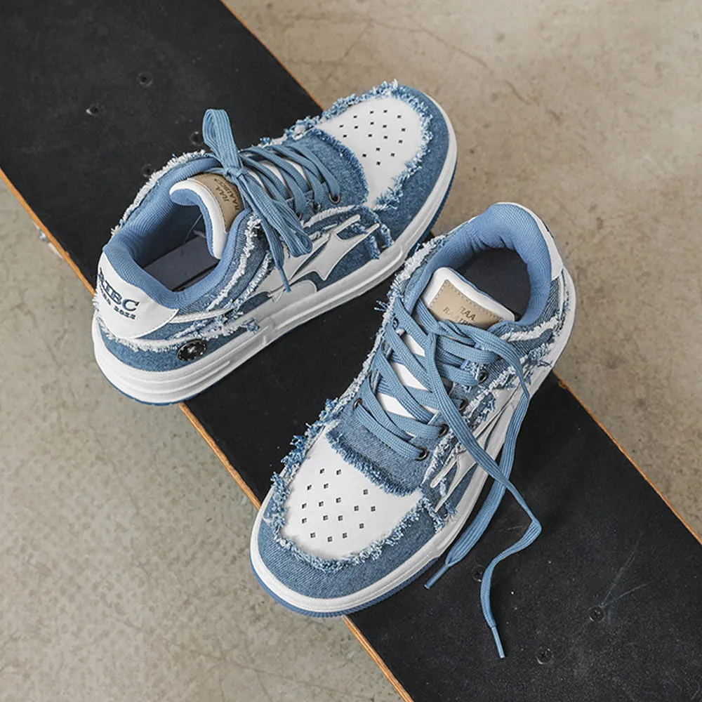 Cyber Envoy | Sports Four pointed Star Denim Canvas Sneakers