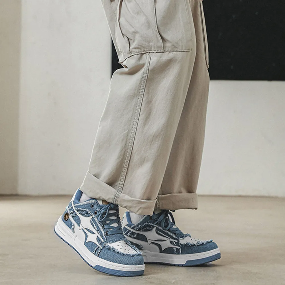 Cyber Envoy | Sports Four pointed Star Denim Canvas Sneakers