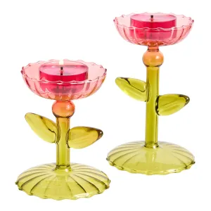 Dainty Flowers Tealight Holder Pair