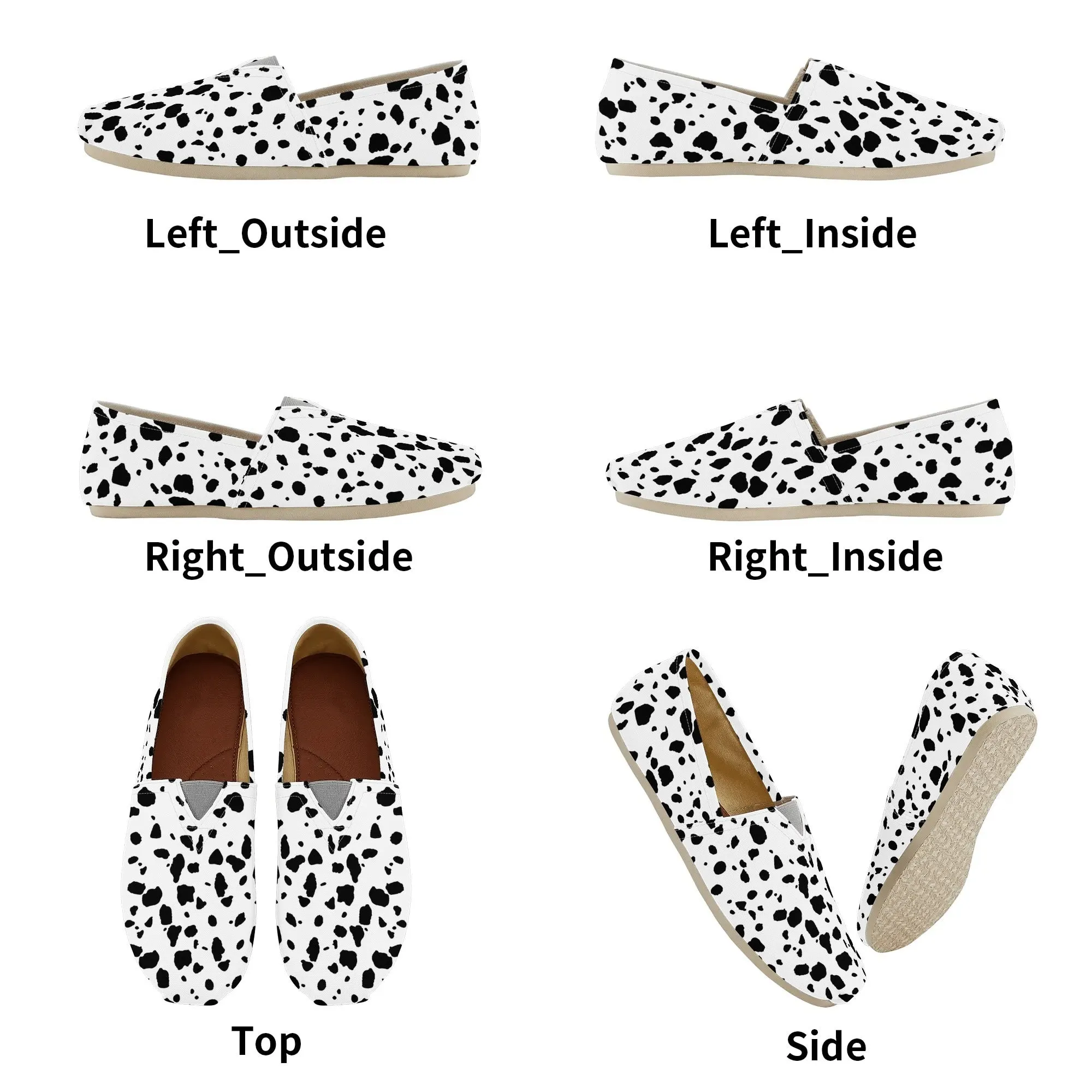 Dalmatian Spots  Womens Casual Slip On Shoes for Dog Lovers