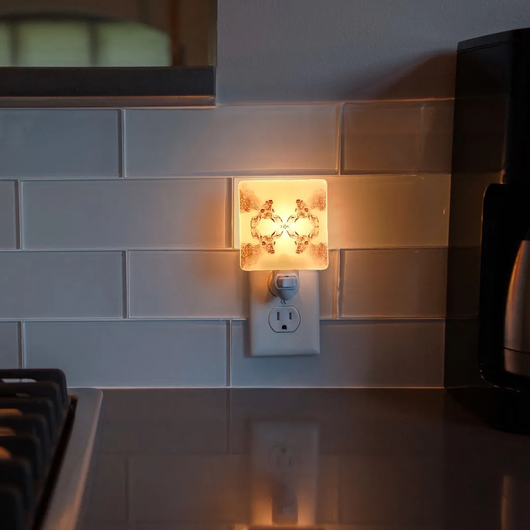 Deer Kaleidoscope Night Light Ivory Glass