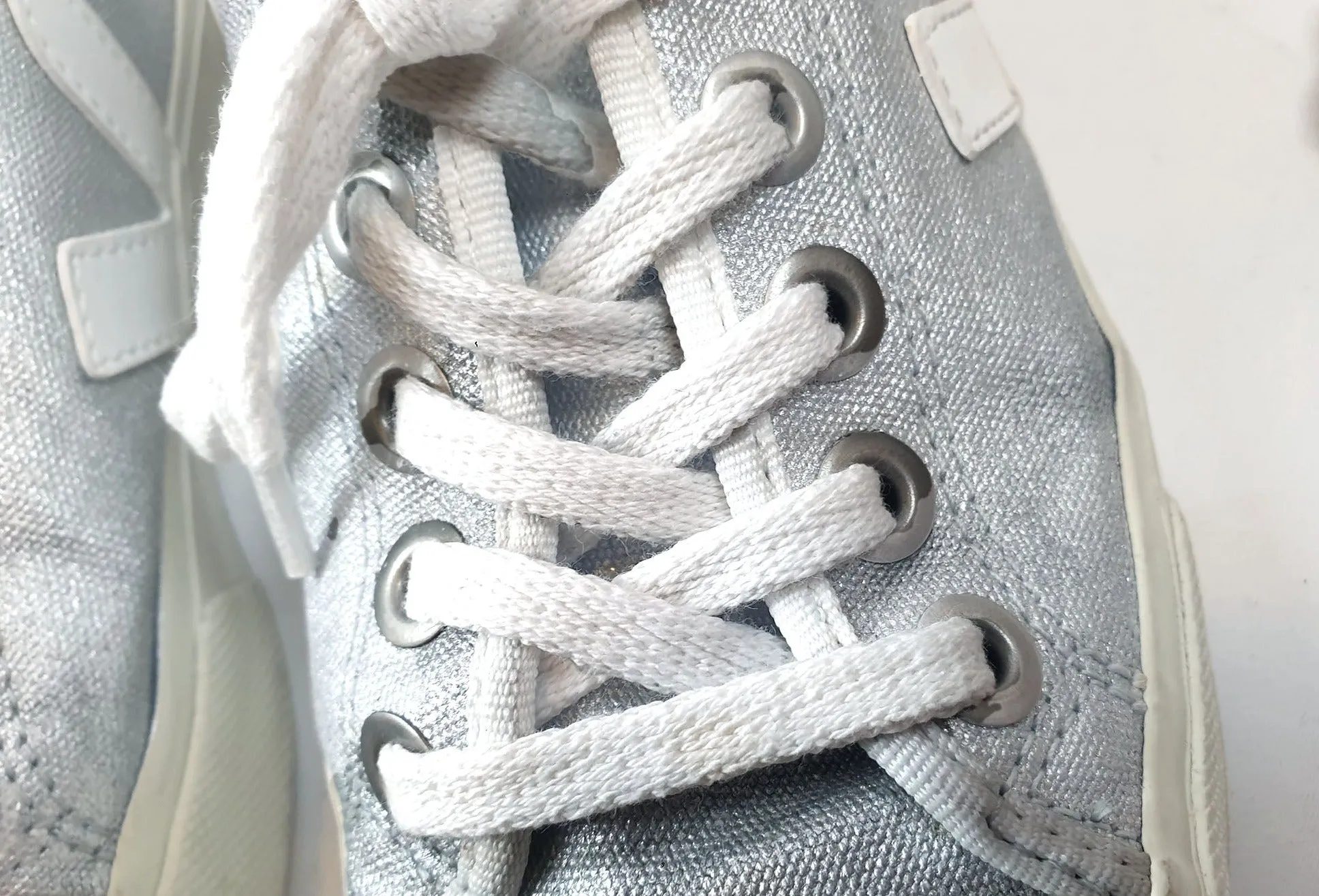 Deja silver lace up shoes size 37