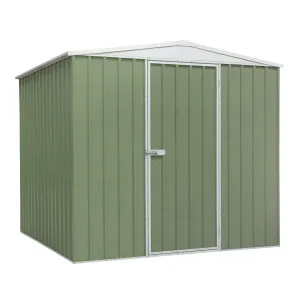 Dellonda Galvanised Steel Metal Garden/Outdoor/Storage Shed, 7.5FT x 7.5FT, Apex Style Roof - Green