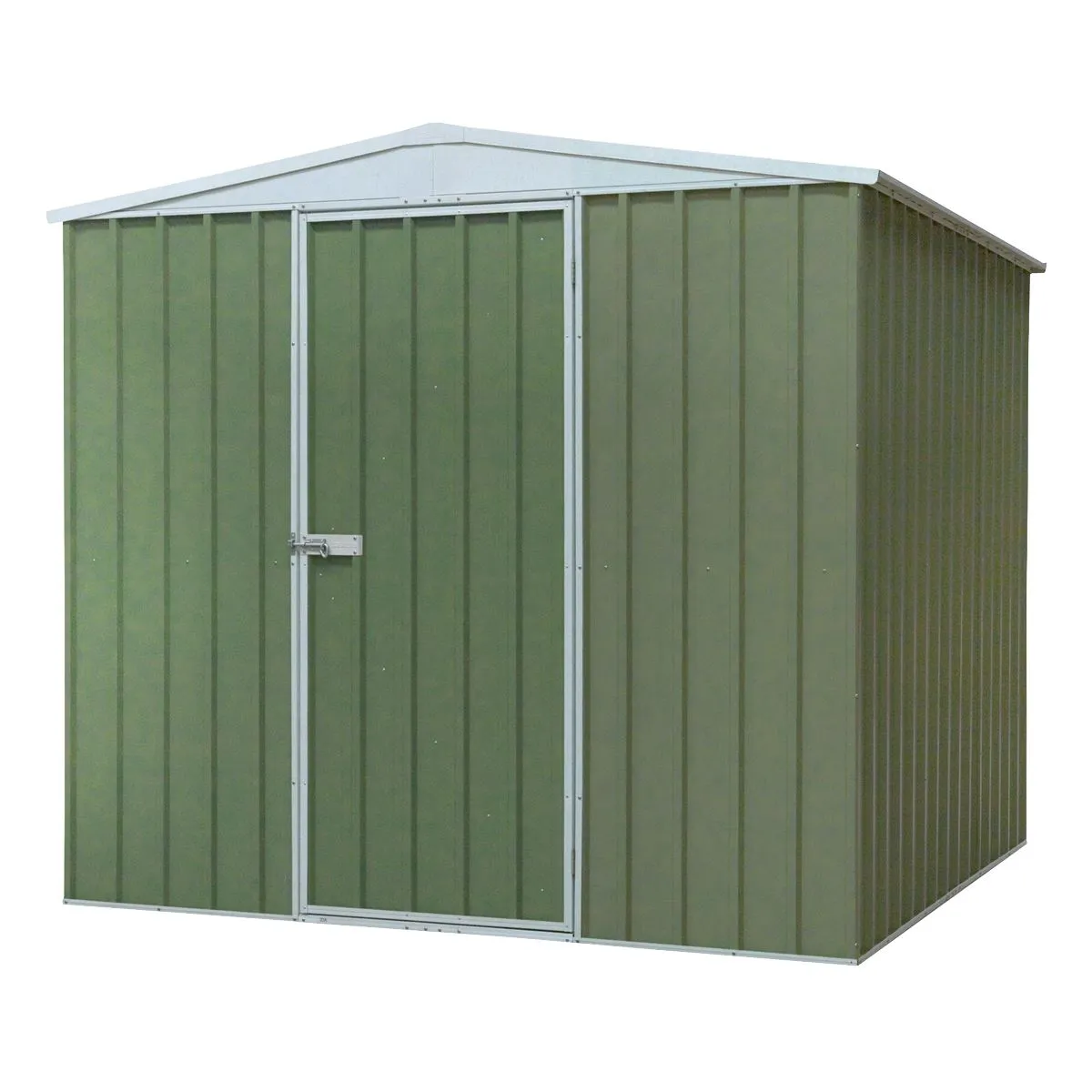 Dellonda Galvanised Steel Metal Garden/Outdoor/Storage Shed, 7.5FT x 7.5FT, Apex Style Roof - Green