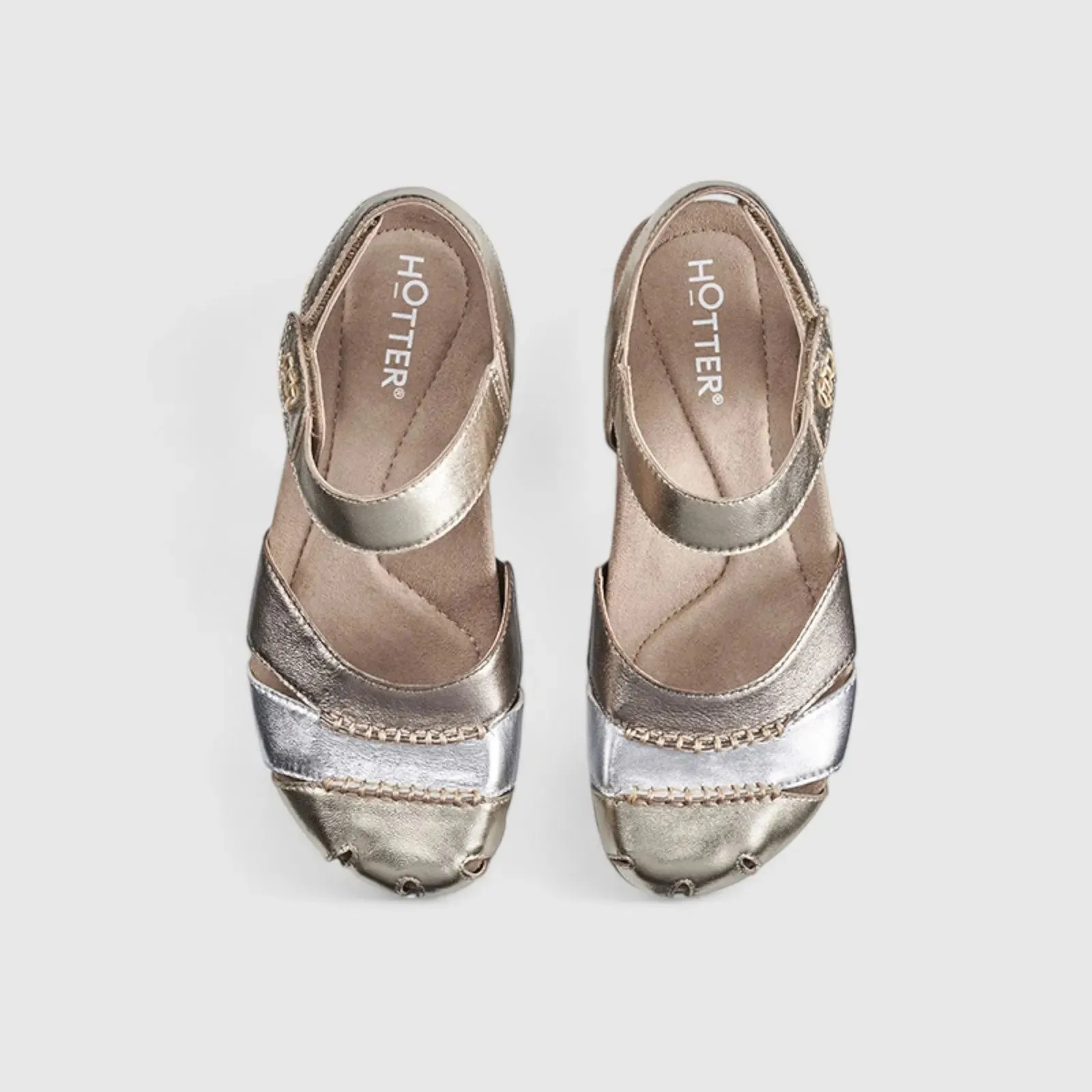 Denali Comfort Leather Fisherman Sandal Metallics