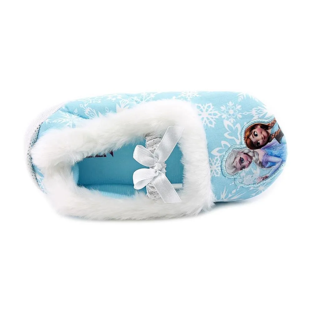 Disney Characters Cute Elsa And Anna Frozen Slippers,Blue-White,11-12