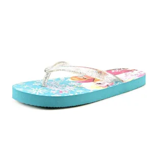 Disney Characters Cute Elsa And Anna Frozen Slippers,Blue-White,11-12
