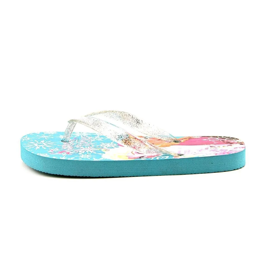 Disney Characters Cute Elsa And Anna Frozen Slippers,Blue-White,11-12
