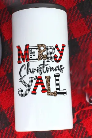 Doodle Merry Christmas Y'all Stainless Steel Slim Hugger