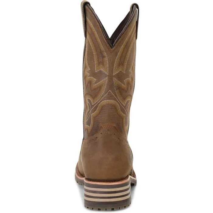 Double H Men's Jeyden 11" Sqr Toe Waterproof Western Work Boot- Brown - DH4124