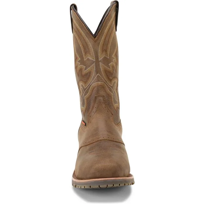 Double H Men's Jeyden 11" Sqr Toe Waterproof Western Work Boot- Brown - DH4124
