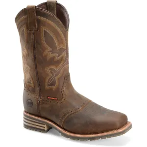 Double H Men's Jeyden 11" Sqr Toe Waterproof Western Work Boot- Brown - DH4124