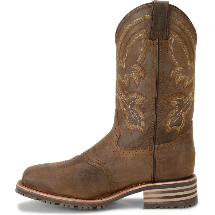 Double H Men's Jeyden 11" Sqr Toe Waterproof Western Work Boot- Brown - DH4124