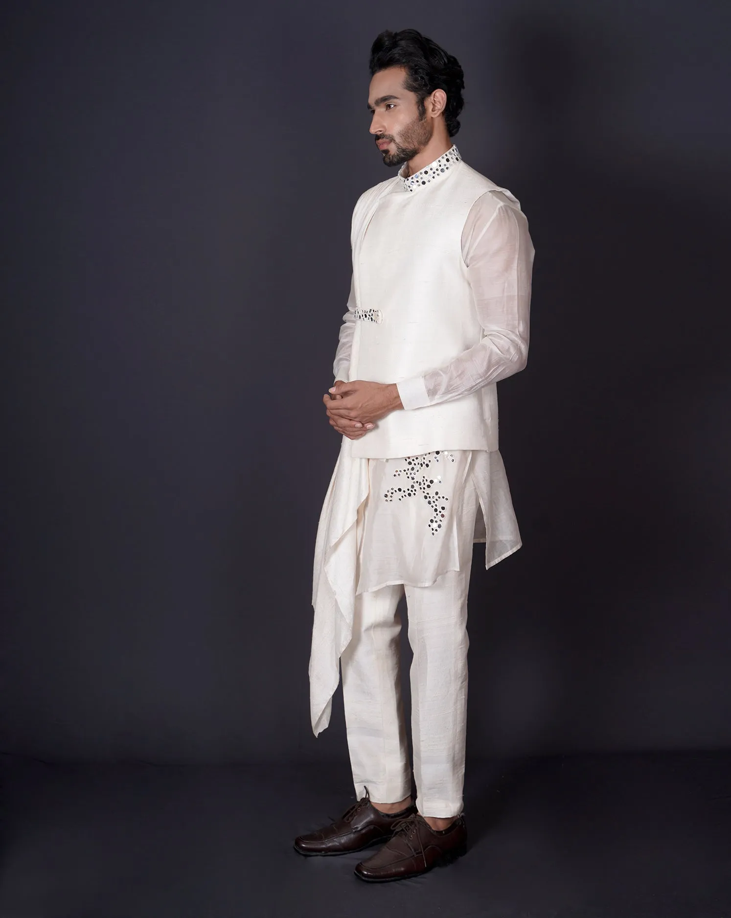 Drape Ivory Kurta Set