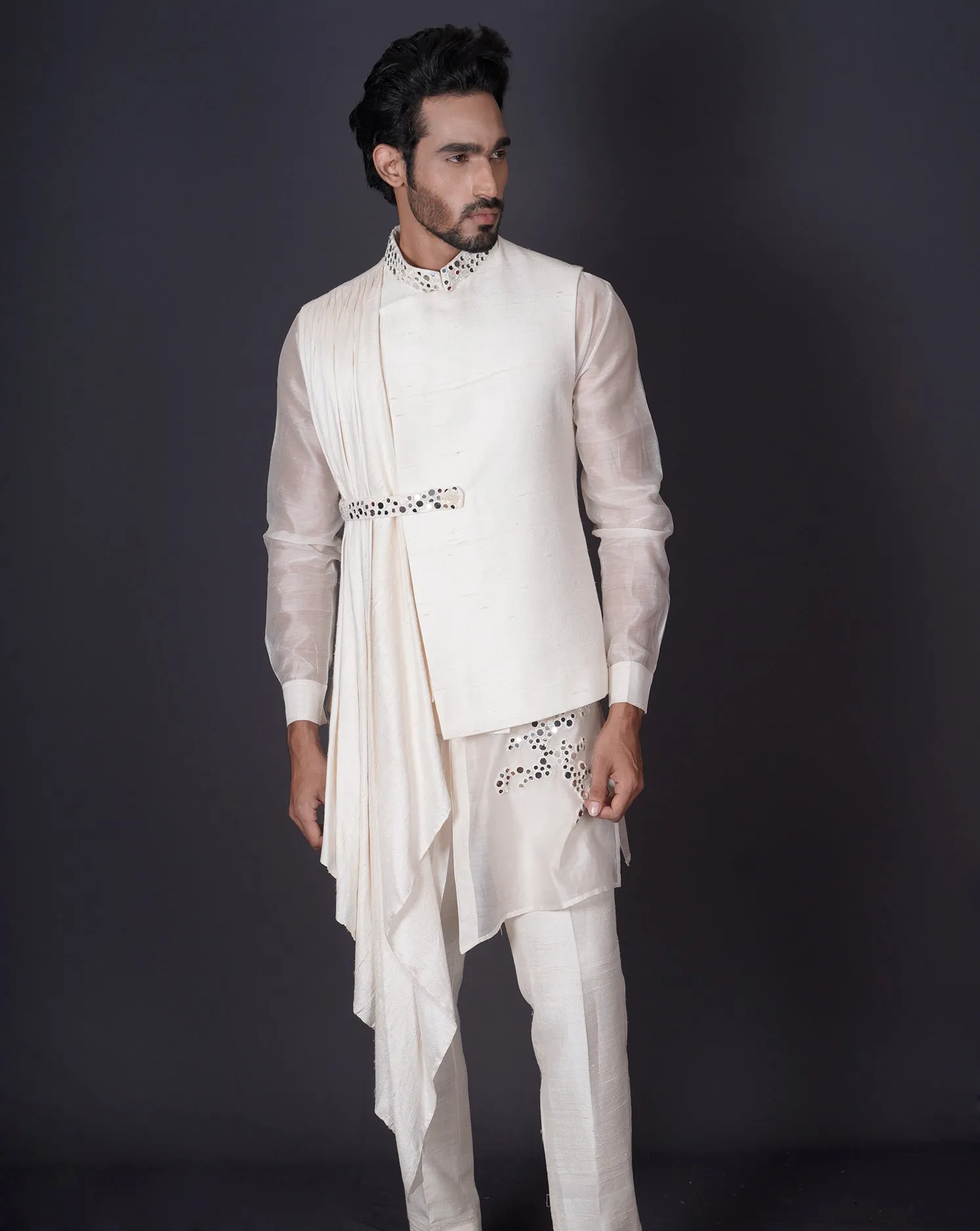 Drape Ivory Kurta Set