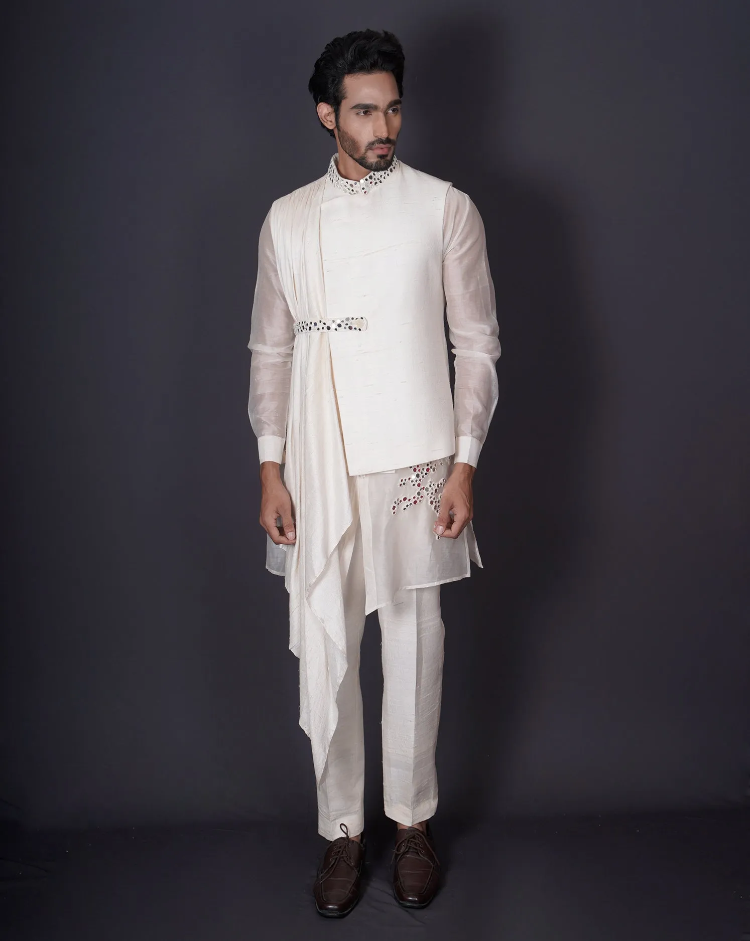 Drape Ivory Kurta Set