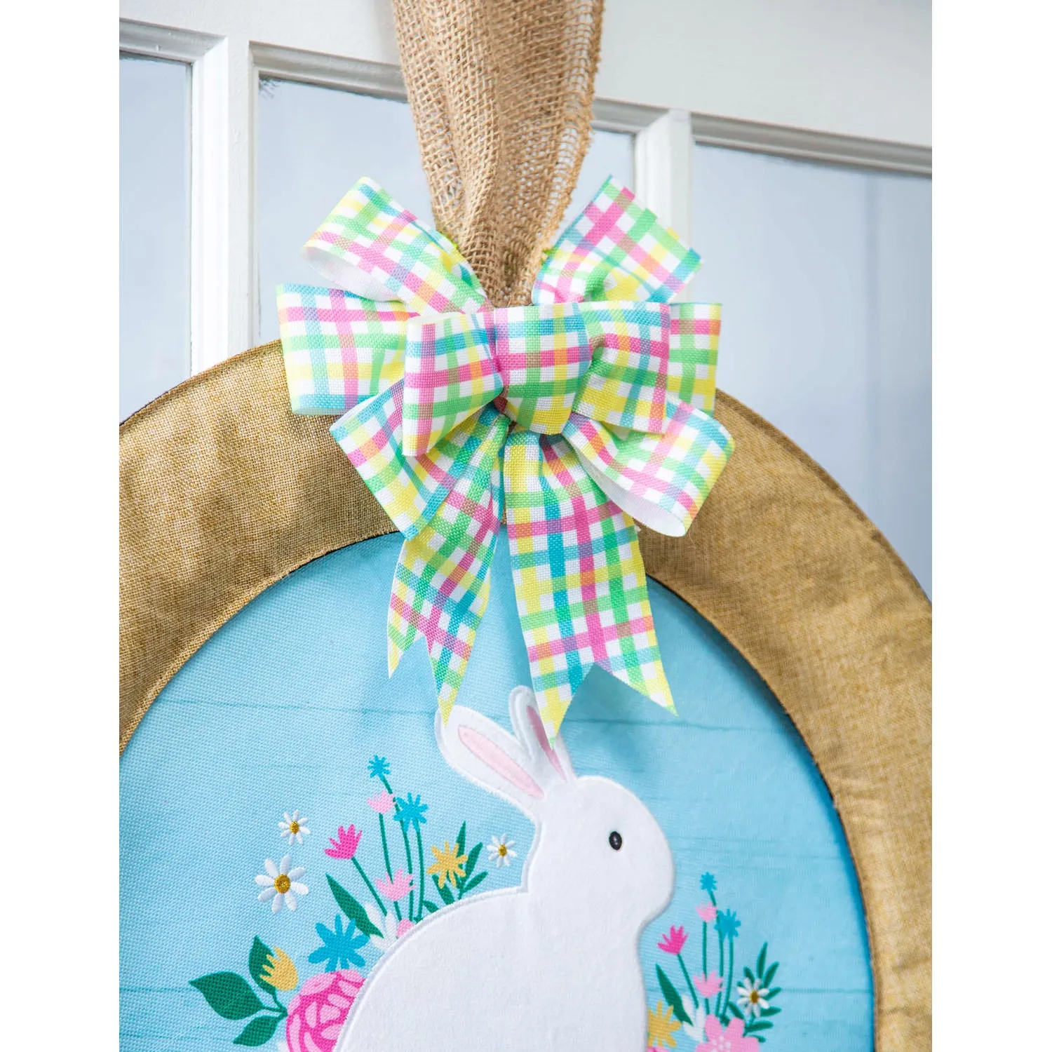 Easter Plaid Door Tag Bow,2dtb1834