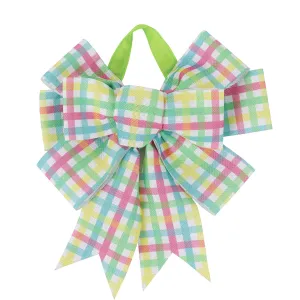 Easter Plaid Door Tag Bow,2dtb1834