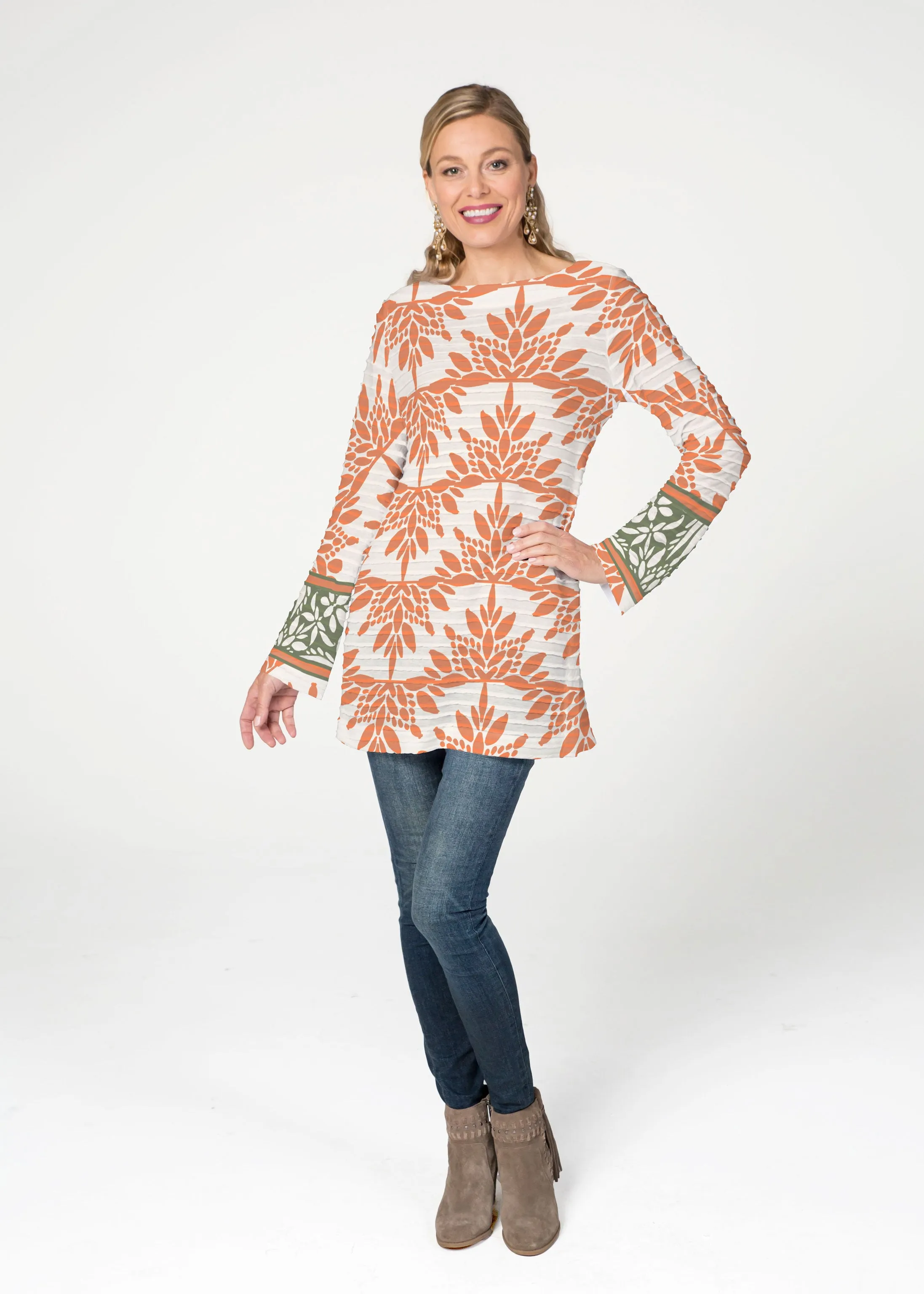 Eccentric Spice (8059) ~ Banded Boatneck Tunic