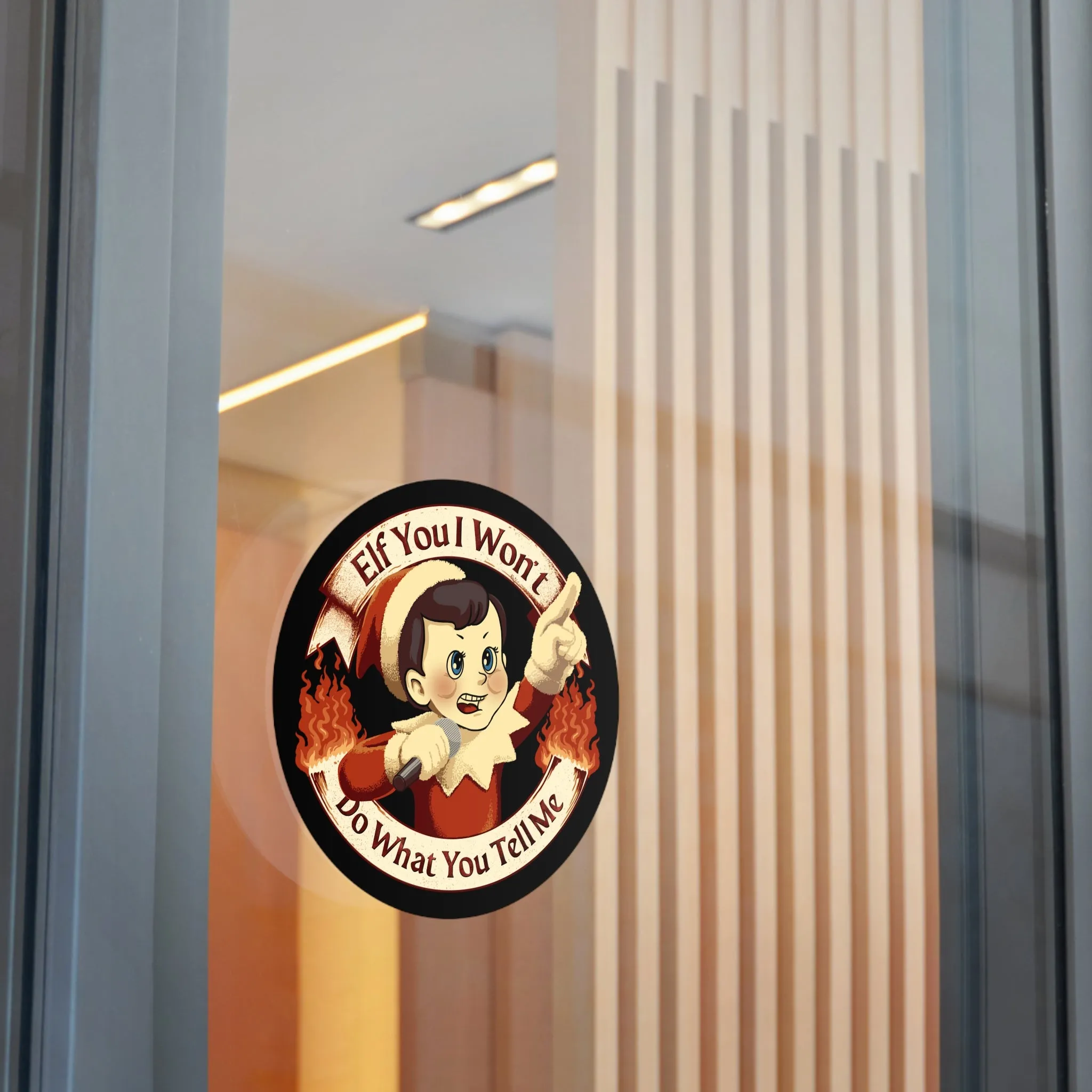 Elf You Round Vinyl Sticker