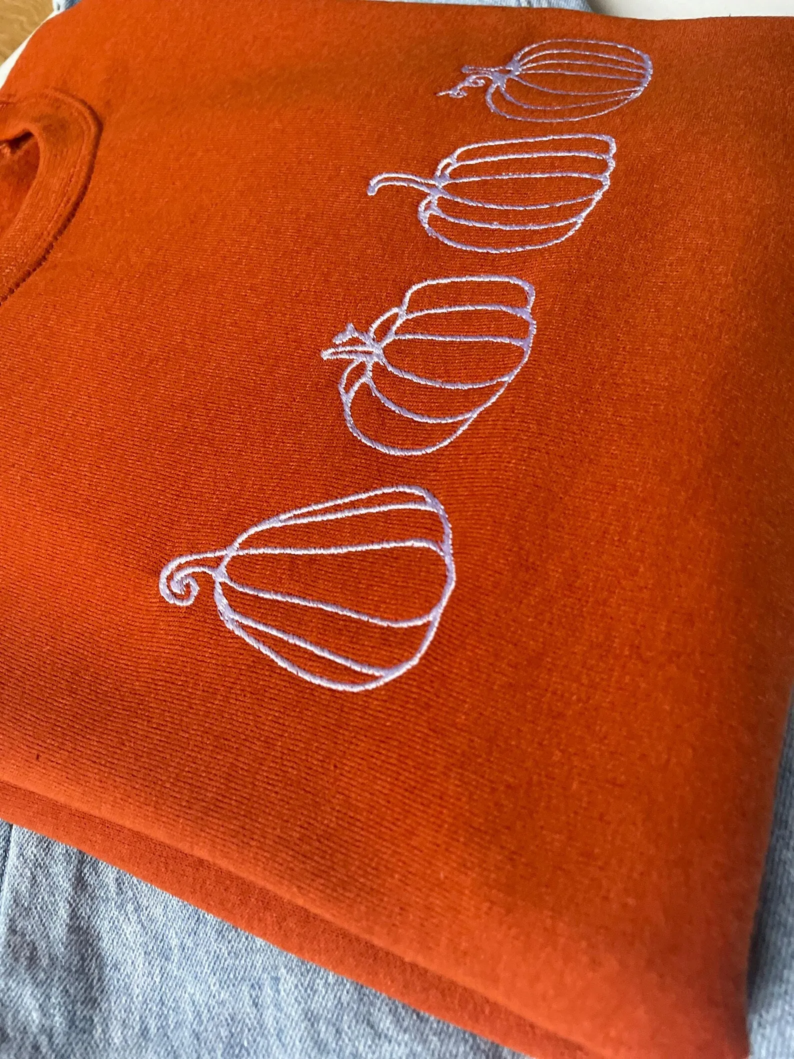 Embroidered Four Pumpkin Sweatshirt