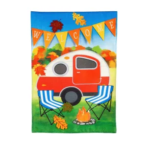 Fall Camper Garden Burlap Flag,14b9985