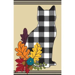Fall Cat Silhouette Garden Applique Flag,169173sa