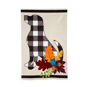 Fall Dog Silhouette House Applique Flag,159172sa