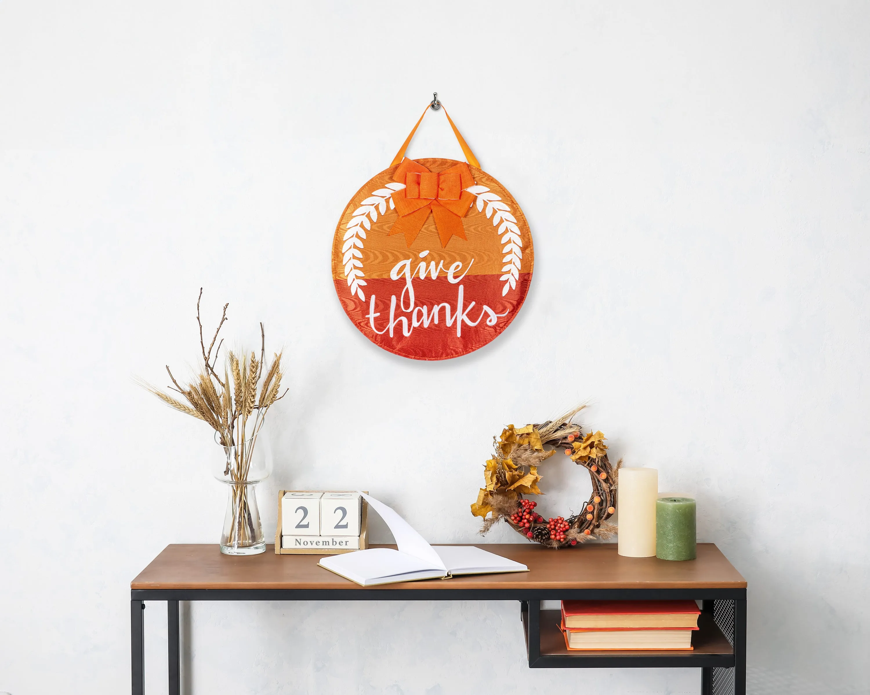 Fall Give Thanks Moire Door Décor,2dhm2603