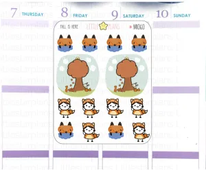Fall is here! Mimi & Her Fox Buddies Planner Stickers | Mimi