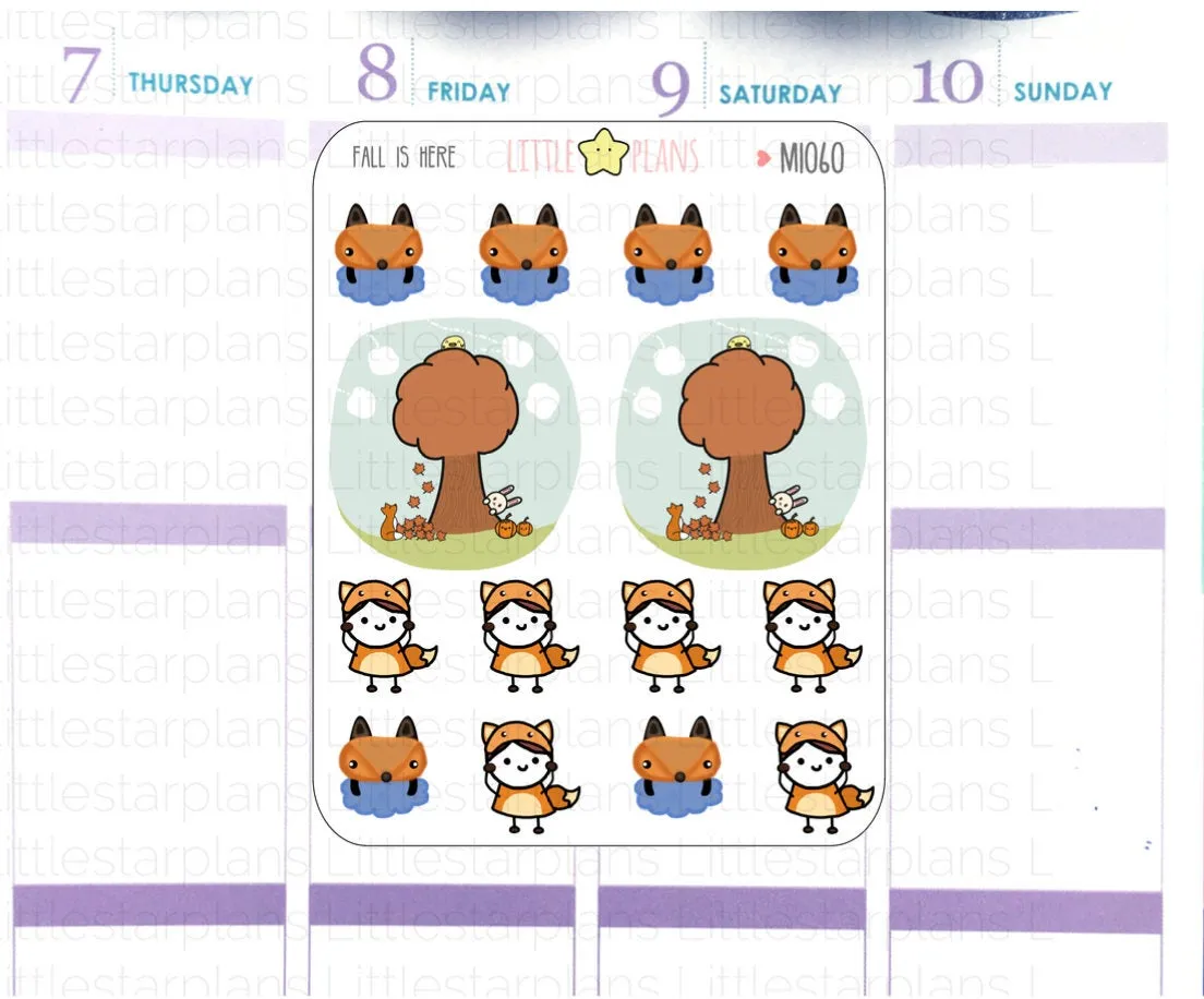 Fall is here! Mimi & Her Fox Buddies Planner Stickers | Mimi