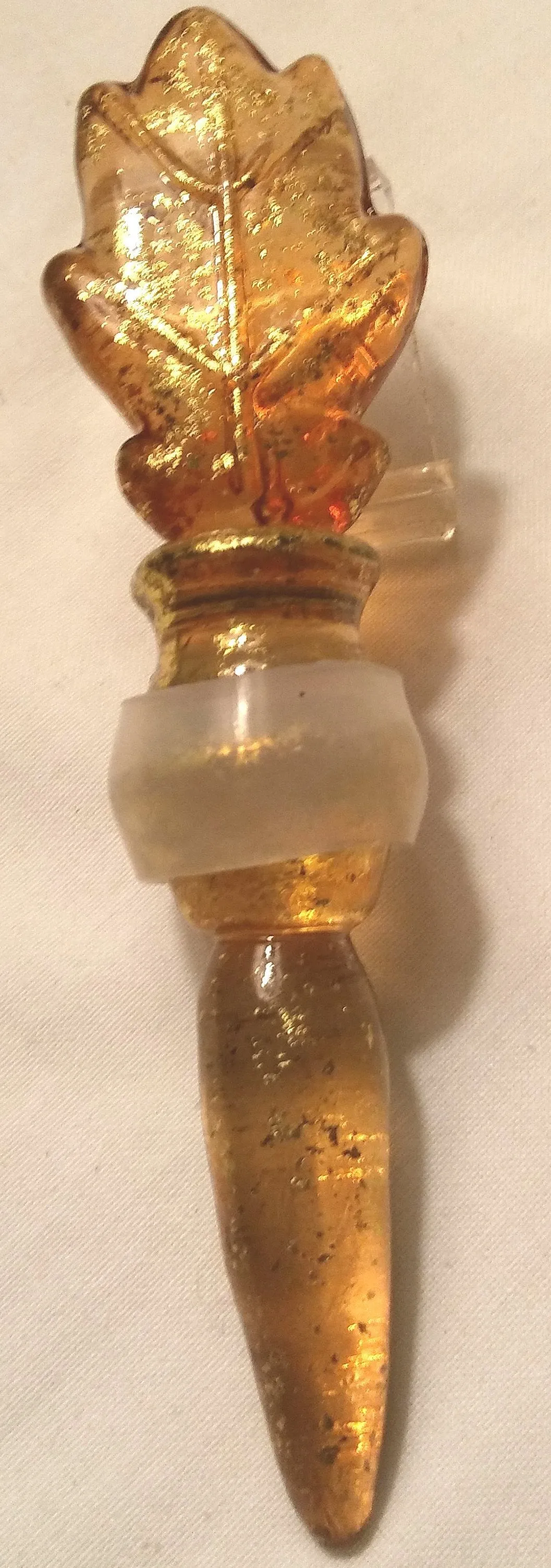FALL LEAVE GLASS BOTTLE STOPPER