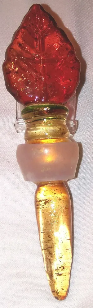 FALL LEAVE GLASS BOTTLE STOPPER