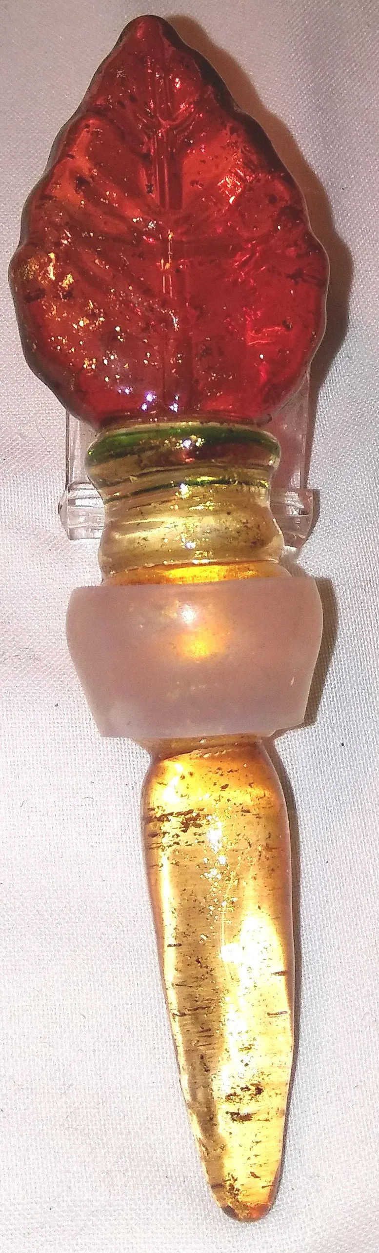 FALL LEAVE GLASS BOTTLE STOPPER